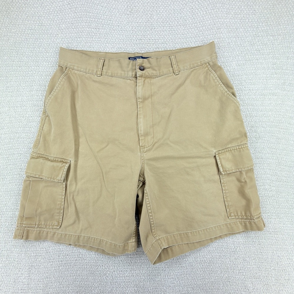 Vintage Polo Ralph Lauren Battle Fatigue Shorts Mens 35 Brown Cargo Utility